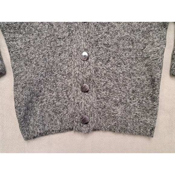 Cambridge Dry Goods Alpaca Wool Hooded Sweater Sz Small Grey Button Up - Picture 4 of 8